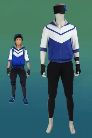 Pokemon Go Blue Team Valor Mystic Instinct Trainer Cosplay Costume For Men With Hat
