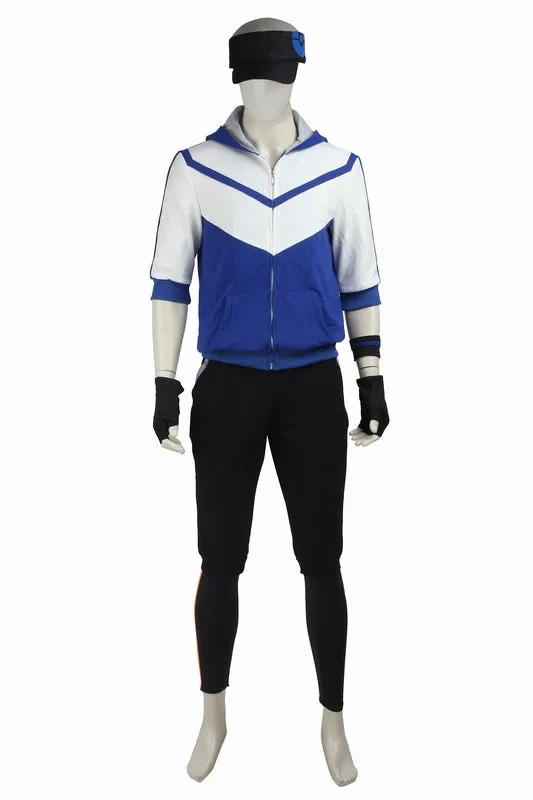 Pokemon Go Blue Team Valor Mystic Instinct Trainer Cosplay Costume For Men With Hat