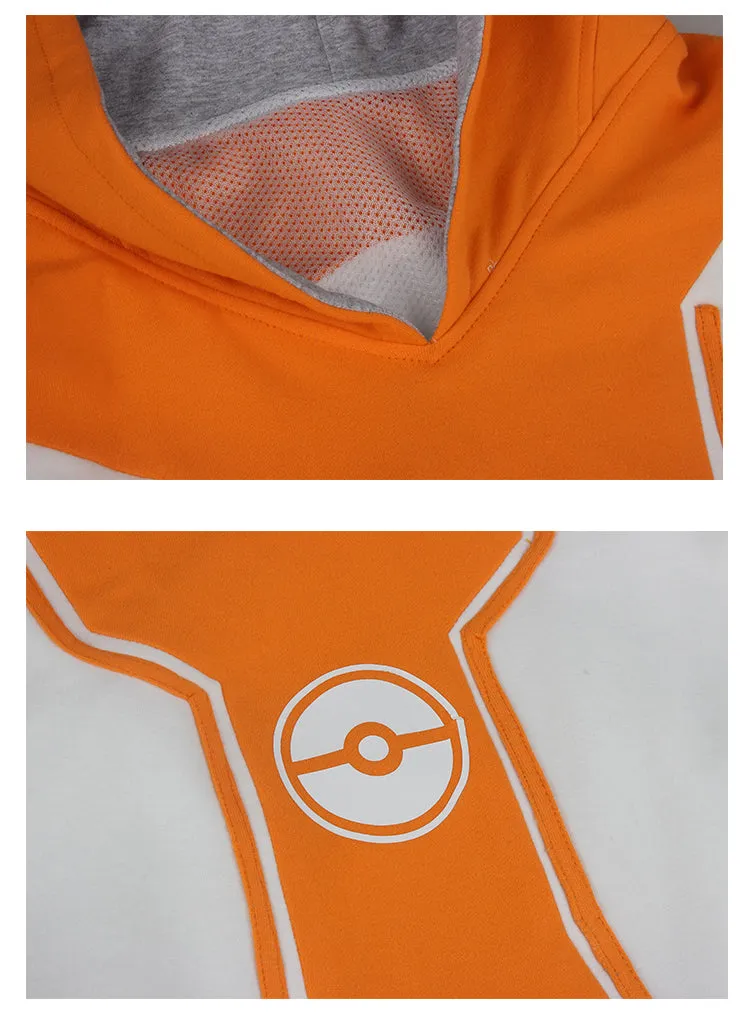 Pokemon Go Orange Team Valor Mystic Instinct Trainer Cosplay Costume For Men With Hat