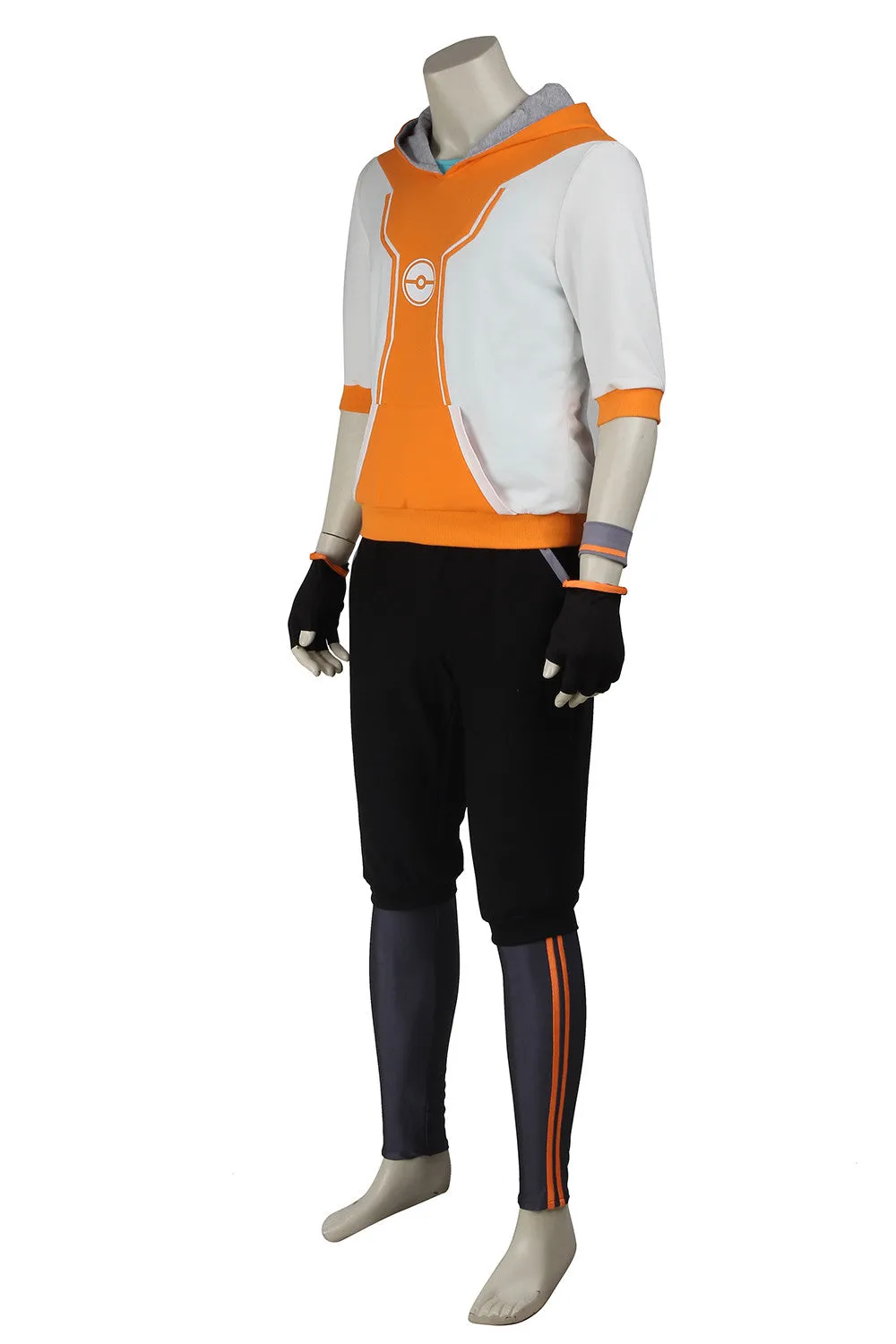 Pokemon Go Orange Team Valor Mystic Instinct Trainer Cosplay Costume For Men With Hat