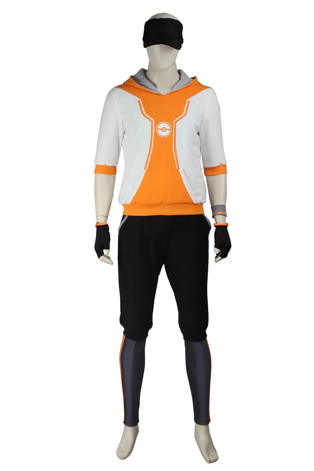 Pokemon Go Orange Team Valor Mystic Instinct Trainer Cosplay Costume For Men With Hat