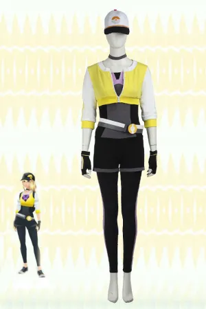 Pokemon Go Yellow Team Trainer Uniform Cosplay Costume For Women With Hat