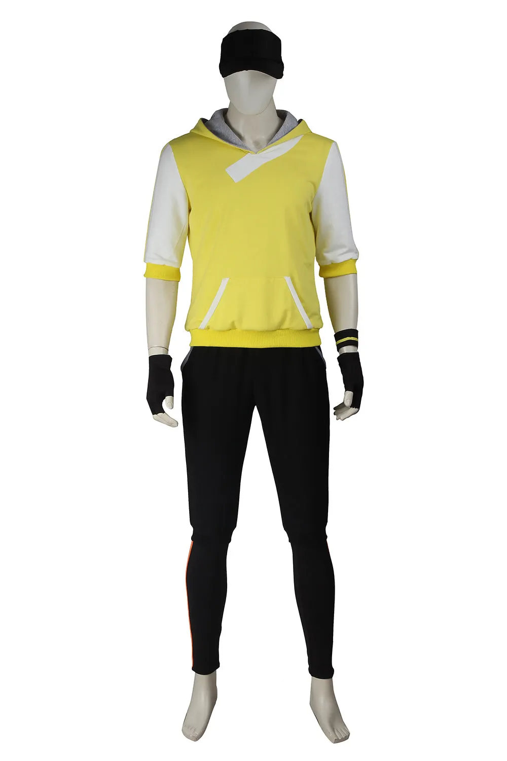 Pokemon Go Yellow Team Valor Mystic Instinct Trainer Cosplay Costume For Men With Hat
