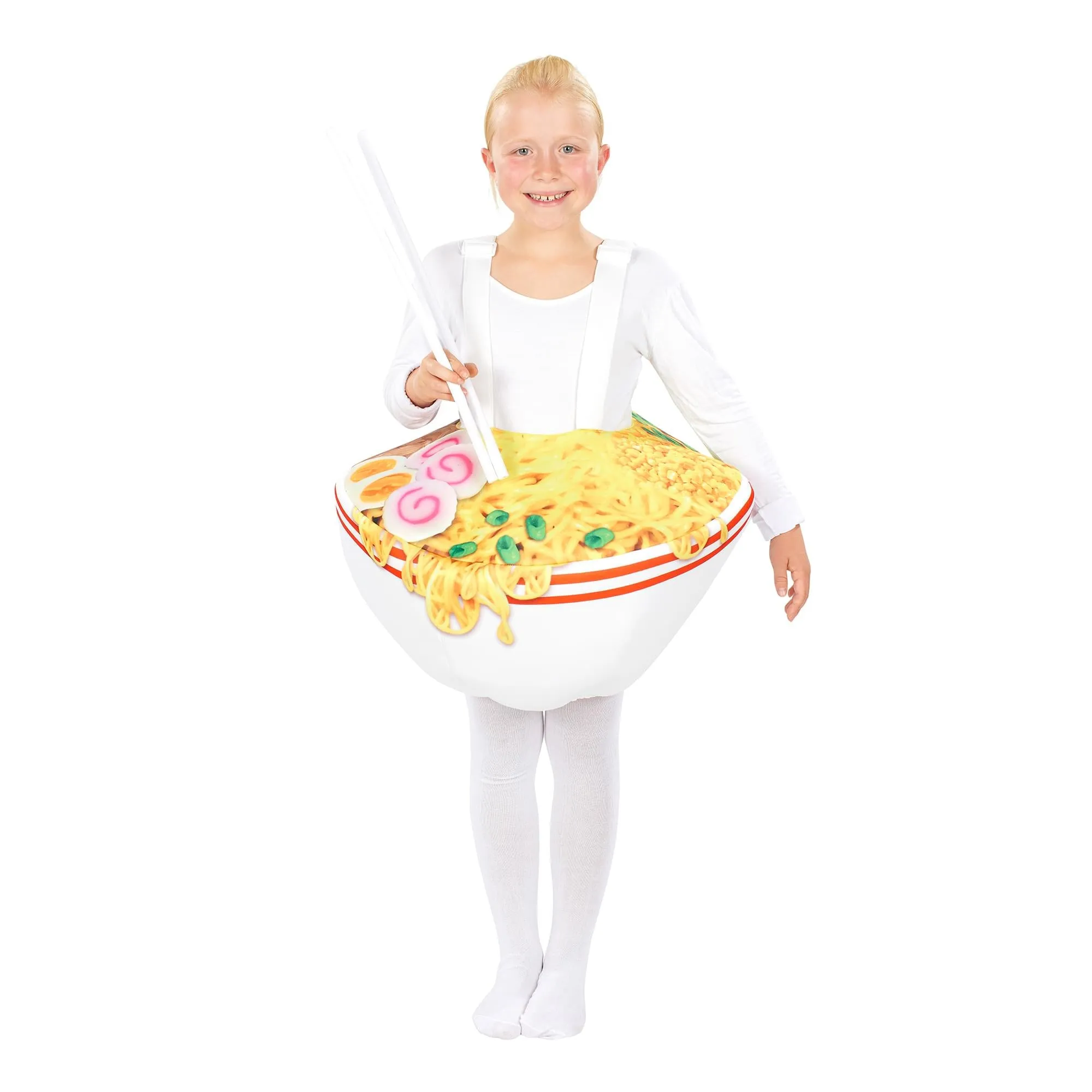 Ramen Bowl Child Costume with Pullover Tunic and Chopsticks | 8-10 Years