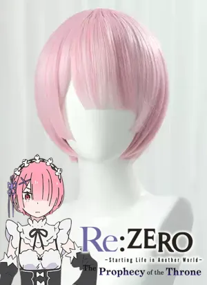 Re: Life In A Different World From Zero Ram Straight Pink Cosplay Wig TB1725