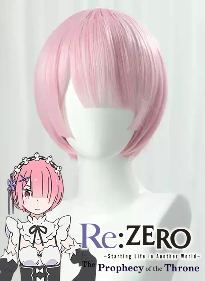Re: Life In A Different World From Zero Ram Straight Pink Cosplay Wig TB1725