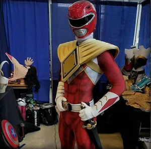 RED POWER RANGER bodysuit