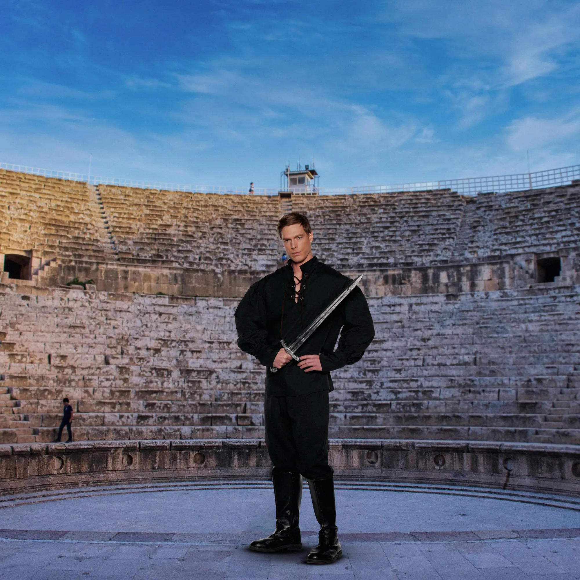 Renaissance Shirt- Black Adult Costume