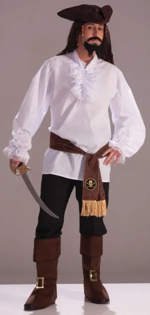 Ruffled White Costume Shirt Adult