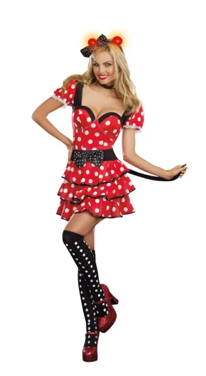 Sexy Miss Mouse Polka Dot Dress Costume Adult