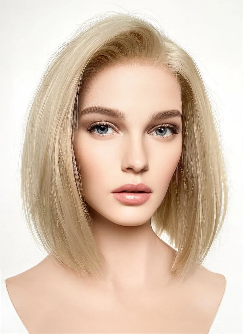 Short Straight Bob Blonde Lace Front Synthetic Hair Wig LFK5542