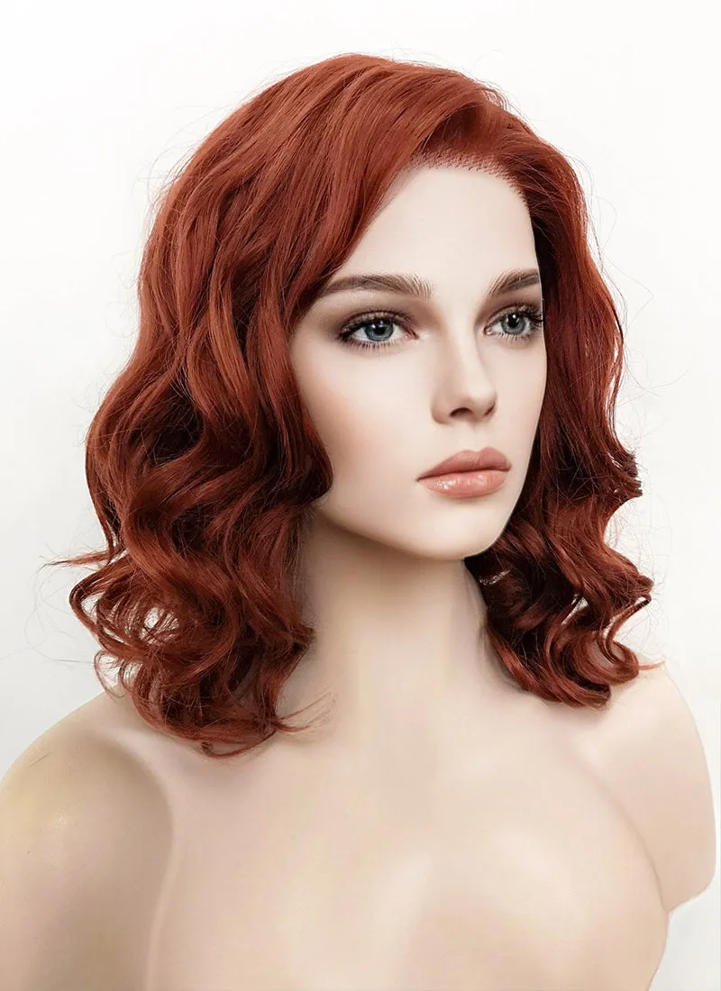 Short Wavy Bob Auburn Lace Front Synthetic Hair Wig LW4011