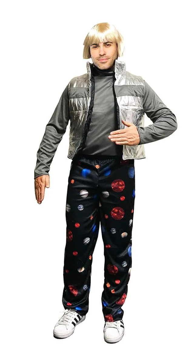 SNL Space Pants Costume Complete with Wig and Vest | Men's