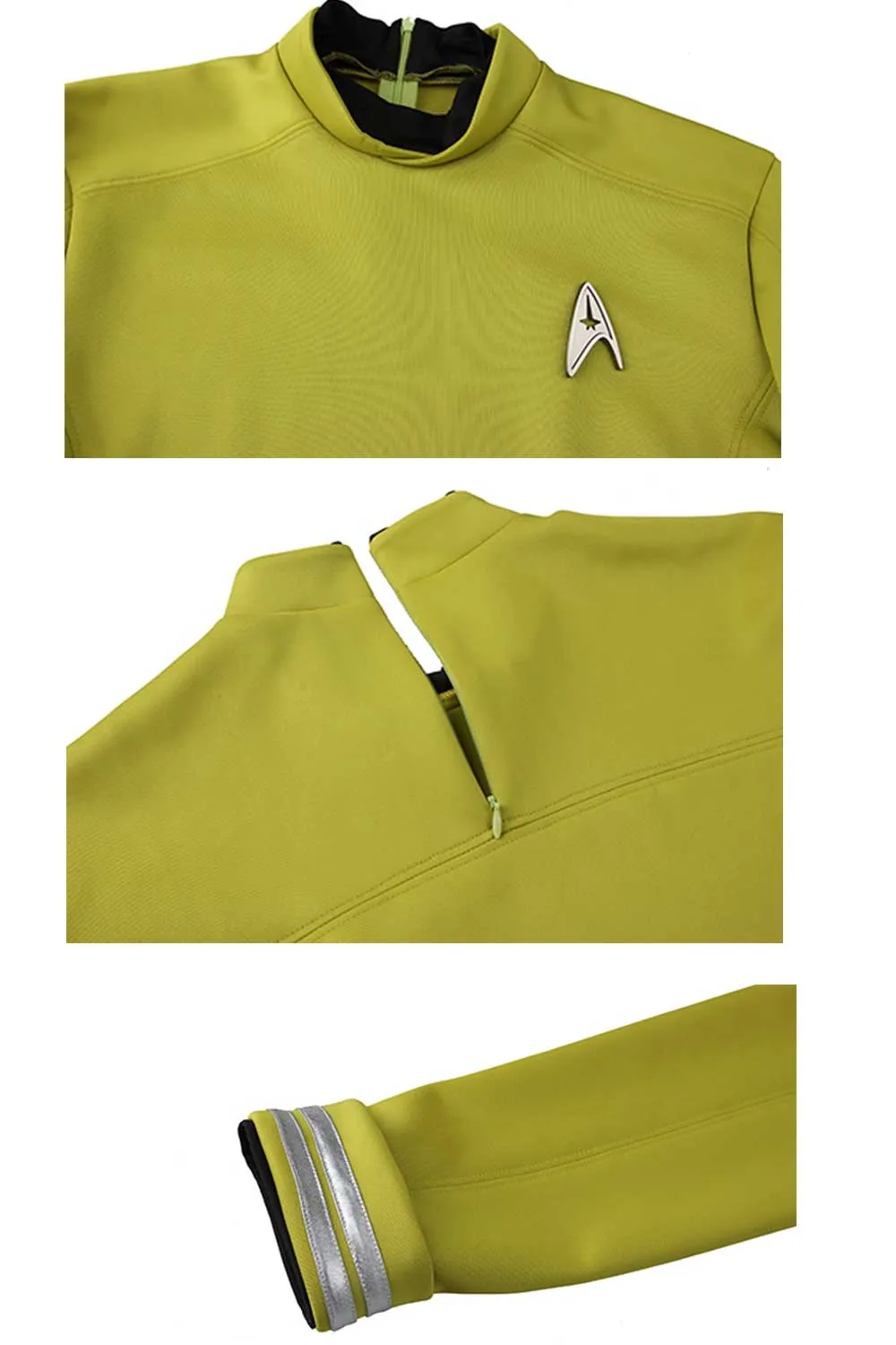 Star Trek Beyond James Tiberius Kirk Hikaru Sulu Yellow Top Cosplay Costume
