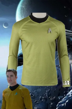 Star Trek Into Darkness James Tiberius Kirk Hikaru Sulu Yellow Top Cosplay Costume