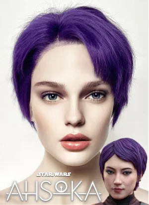Star Wars Ahsoka Sabine Wren Purple Lace Front Synthetic Wig LF6030