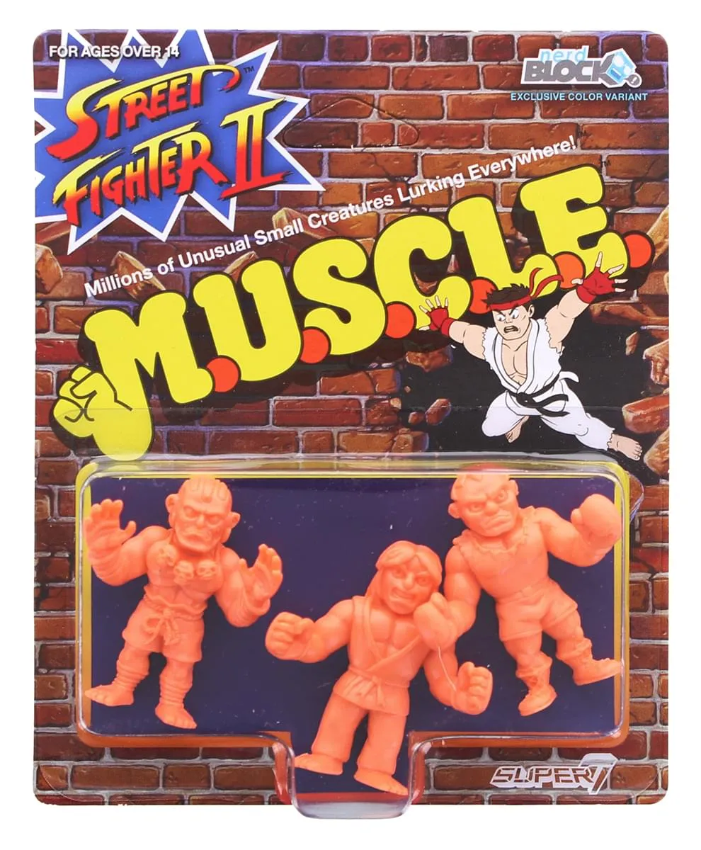 Street Fighter M.U.S.C.L.E. Mini Figure 3-Pack (Red): Ken, Dhalsim, Balrog