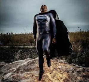 SUPERMAN Snyder Cut BLACK SUIT  (rubber emblem options not currently available)