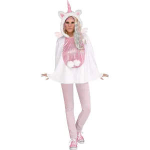Unicorn Women's Hooded Costume Poncho - One Size