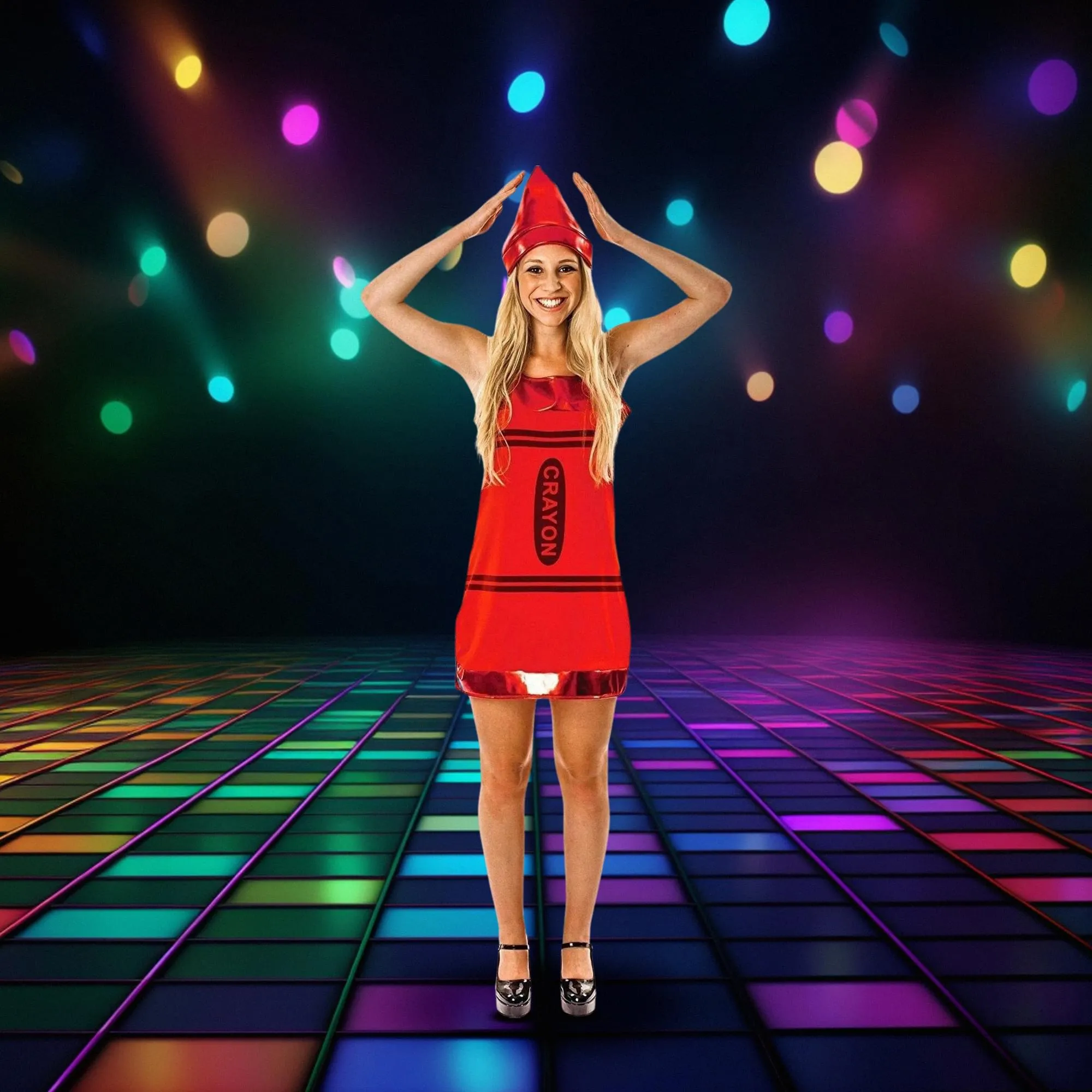 Women's Red Crayon Costume Dress