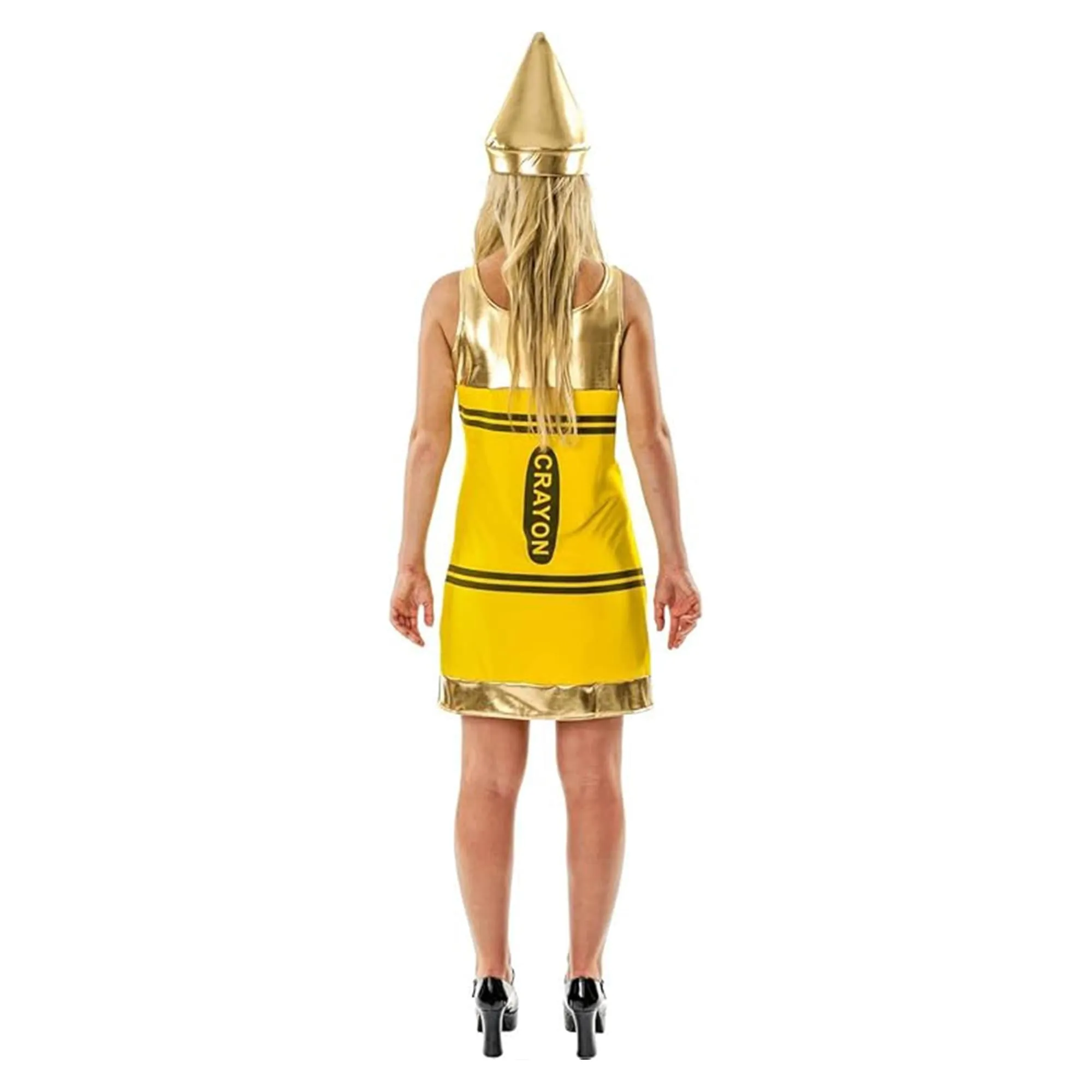 Women's Yellow Crayon Fancy Dress Costume